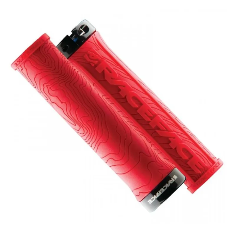 Cel mai vândut Manșoane pentru bicicletă RACE FACE GRIP HALF NELSON W/LOCK RED